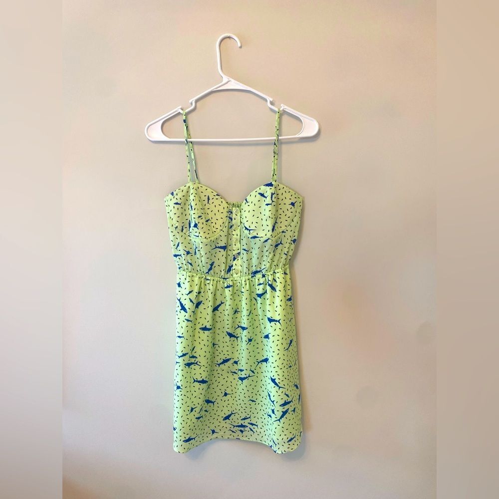 BCBGeneration Green and Blue Shark Dress